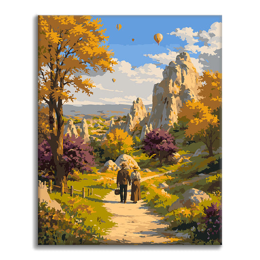 Cavalier de montagne en automne – Peinture par numéros