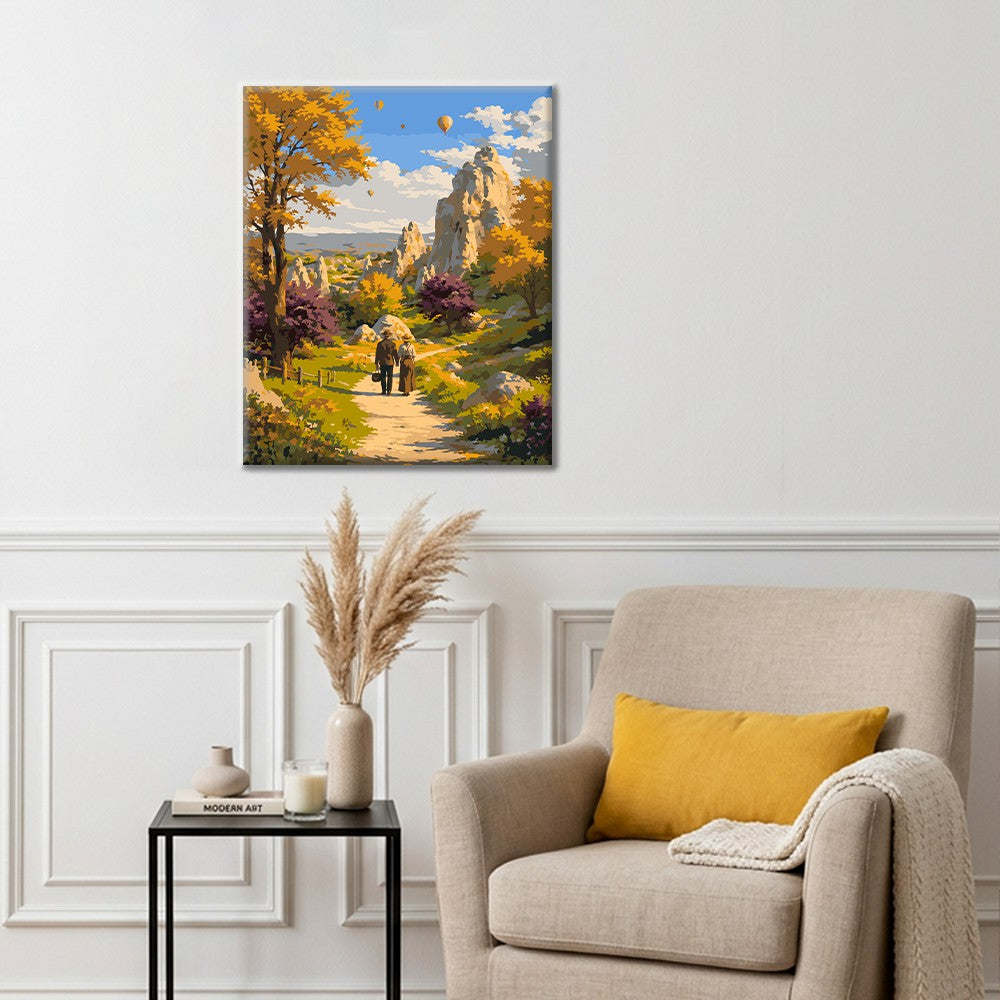 Cavalier de montagne en automne – Peinture par numéros
