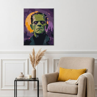 Frankenstein sous la pleine lune – Peinture par numéros