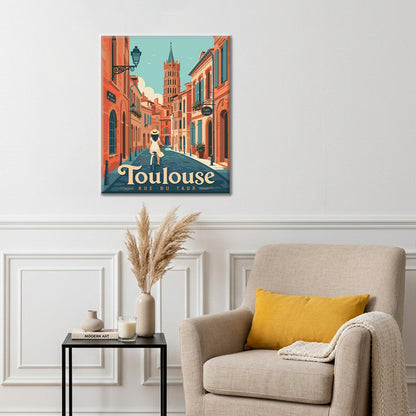 Rue de voyage à Toulouse – Peinture par numéros