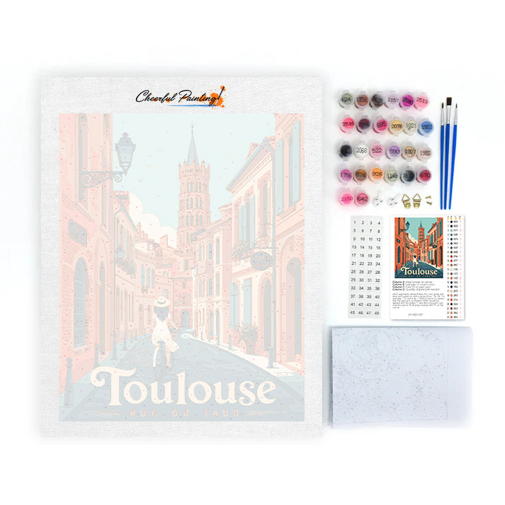 Rue de voyage à Toulouse – Peinture par numéros