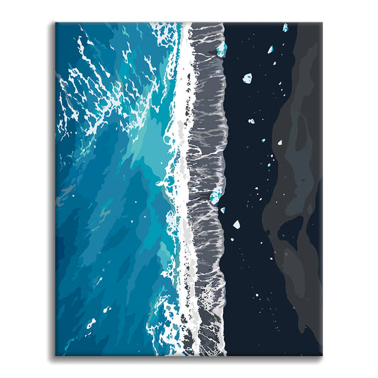 Littoral océanique vu du ciel – Peinture par numéros