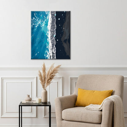 Littoral océanique vu du ciel – Peinture par numéros