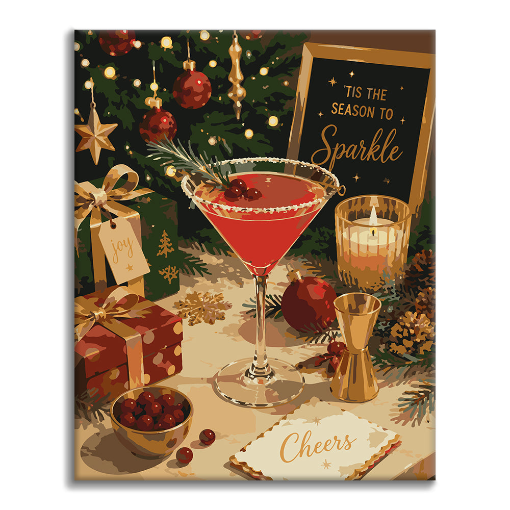 Santé au cocktail de Noël – Peinture par numéros