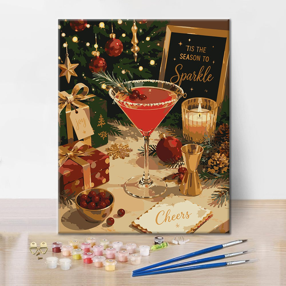 Santé au cocktail de Noël – Peinture par numéros