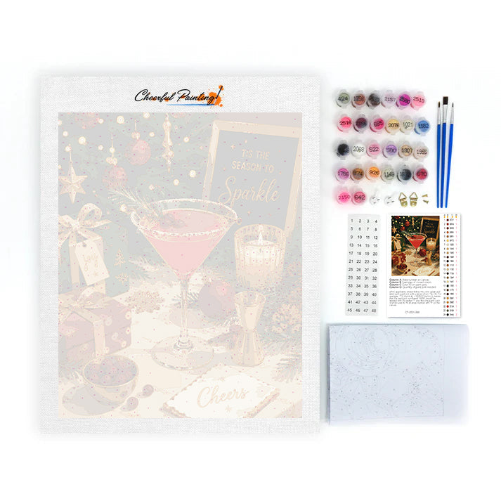 Santé au cocktail de Noël – Peinture par numéros
