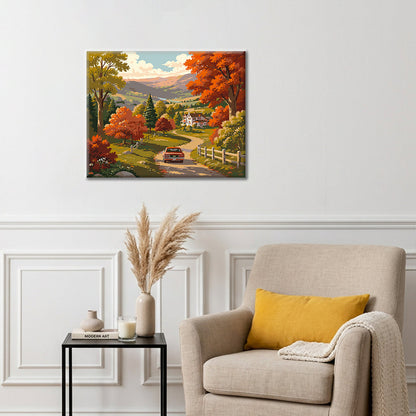 Balade champêtre dans les collines d’automne – Peinture par numéros