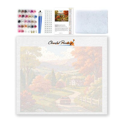 Balade champêtre dans les collines d’automne – Peinture par numéros