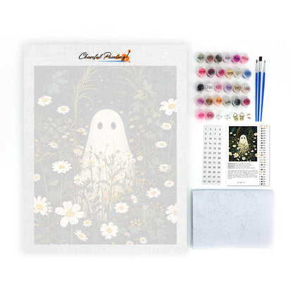 Fantôme parmi les marguerites au clair de lune – Peinture par numéros