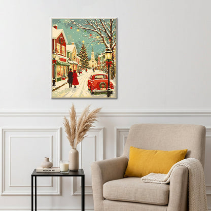 Rue principale de Noël vintage – Peinture par numéros