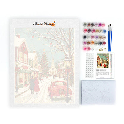 Rue principale de Noël vintage – Peinture par numéros