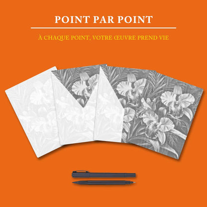 Orchidée Rose - Peinture à Points