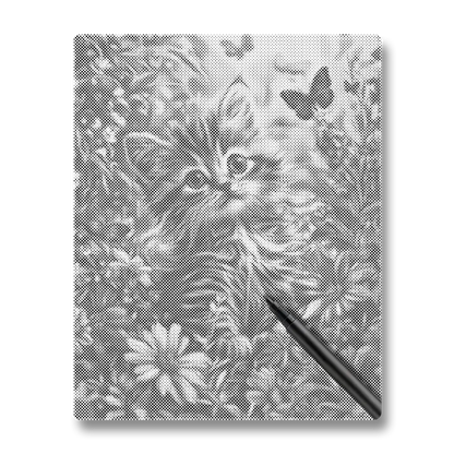 Chaton de jardin - Peinture à Points