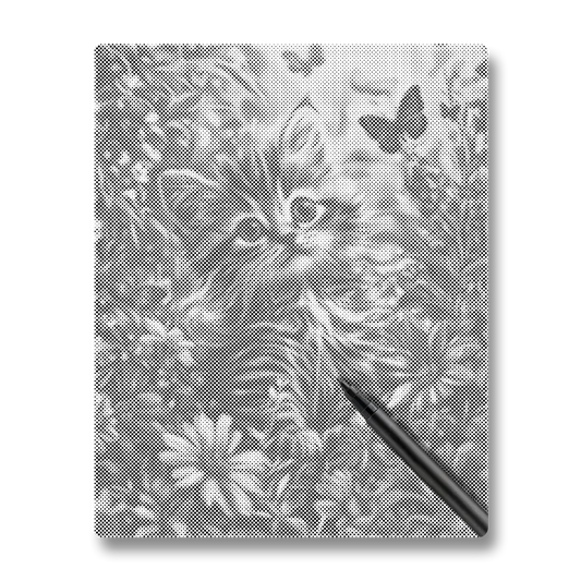 Chaton de jardin - Peinture à Points