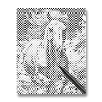 Cheval majestueux en train de courir - Peinture à Points