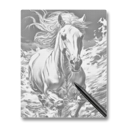 Cheval majestueux en train de courir - Peinture à Points