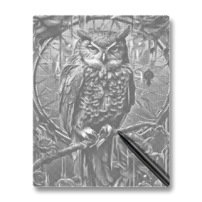 Un hibou - Peinture à Points