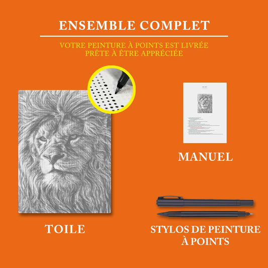 Lions africains géants - Peinture à Points