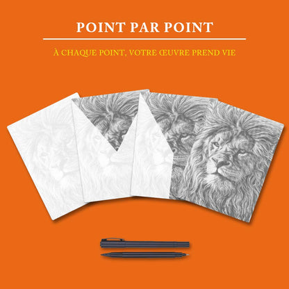 Lions africains géants - Peinture à Points