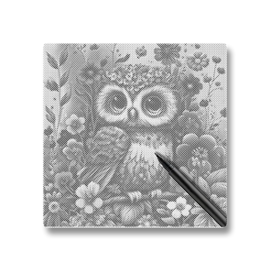 Bébé hibou tout doux et mignon - Peinture à Points