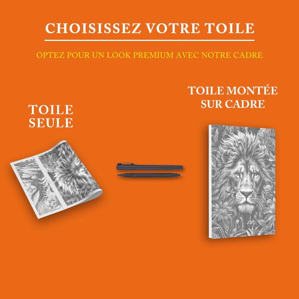 Feuillage et fureur du lion - Peinture à Points