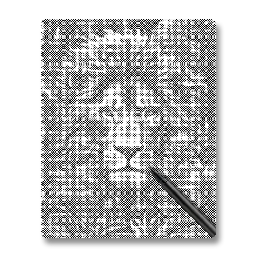 Feuillage et fureur du lion - Peinture à Points