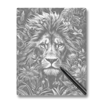 Feuillage et fureur du lion - Peinture à Points