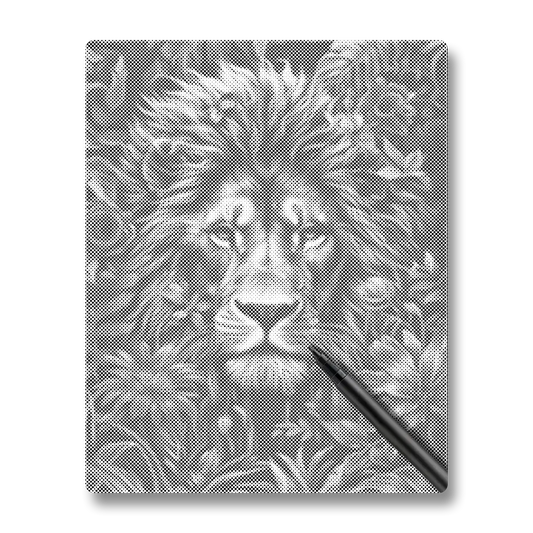 Feuillage et fureur du lion - Peinture à Points