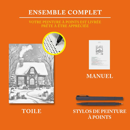 La maison de Noël - Peinture à Points