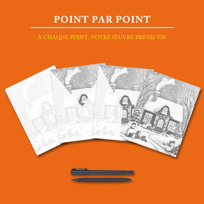 La maison de Noël - Peinture à Points