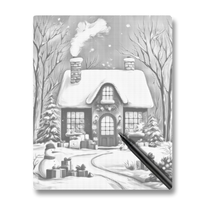 La maison de Noël - Peinture à Points