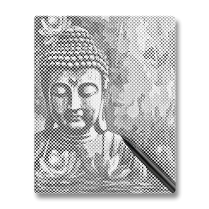 Bouddha avec fleur - Peinture à Points