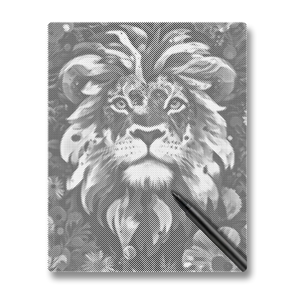 Lion au Cœur Courageux - Peinture à Points