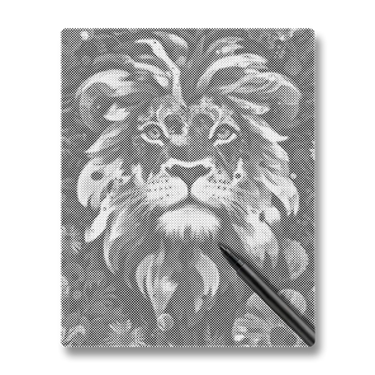 Lion au Cœur Courageux - Peinture à Points