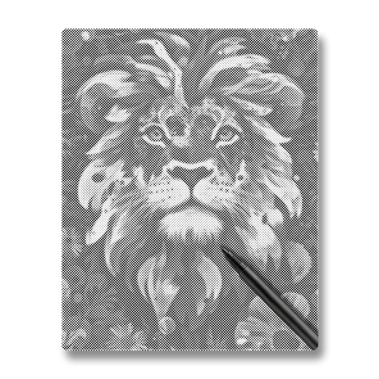 Lion au Cœur Courageux - Peinture à Points