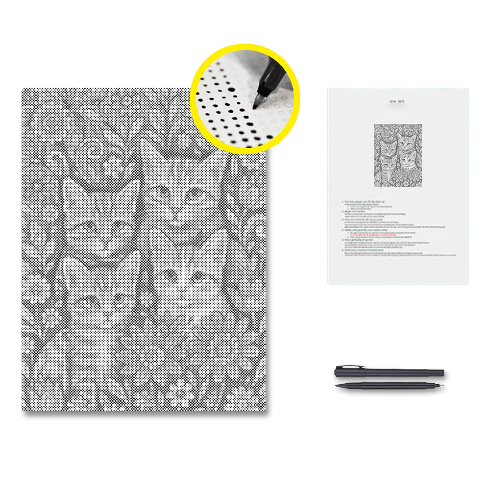 Chats de Bohême - Peinture à points