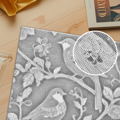 Oiseau bohème aux bords dorés - Peinture à points