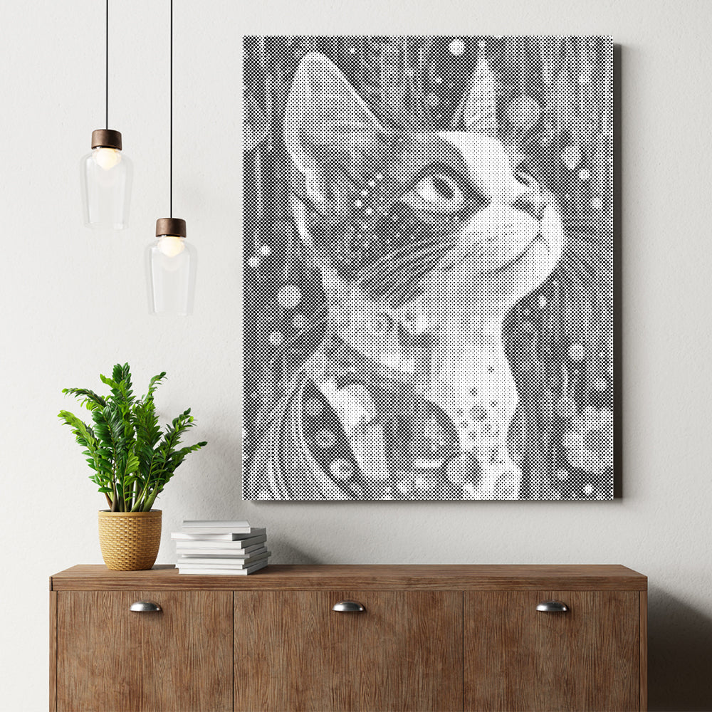 Chat calico - Peinture à points