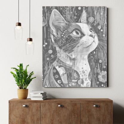 Chat calico - Peinture à points