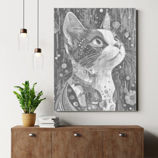 Chat calico - Peinture à points