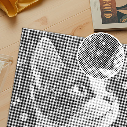 Chat calico - Peinture à points