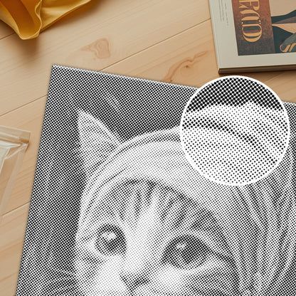 Chat à la boucle d'oreille en perle - Peinture à points
