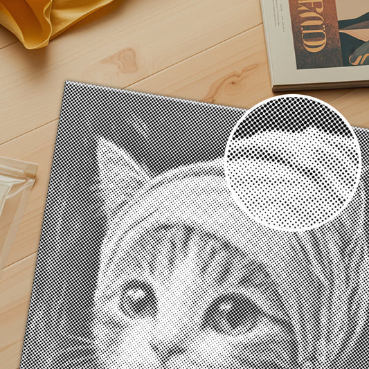 Chat à la boucle d'oreille en perle - Peinture à points