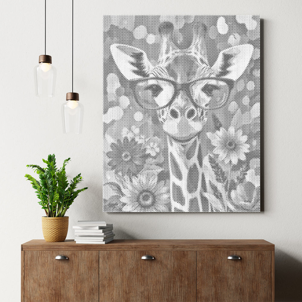 Girafe hipster - Peinture à points
