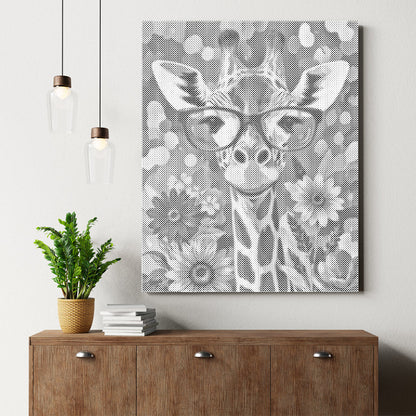 Girafe hipster - Peinture à points