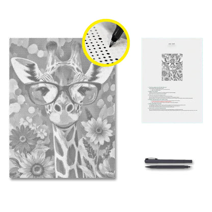 Girafe hipster - Peinture à points