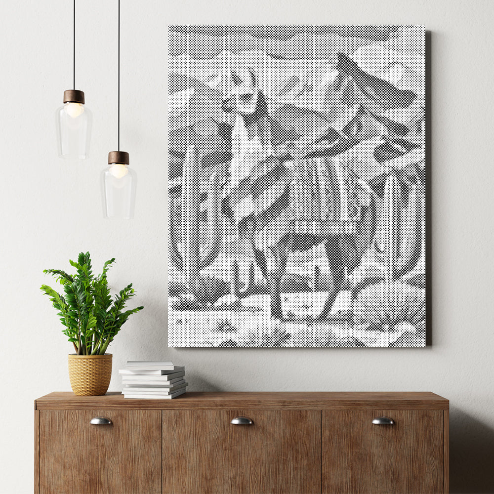 Lama portant - Peinture à points