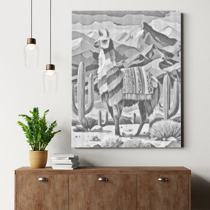 Lama portant - Peinture à points
