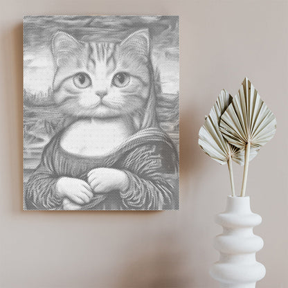 Chat Mona Lisa - Peinture à points