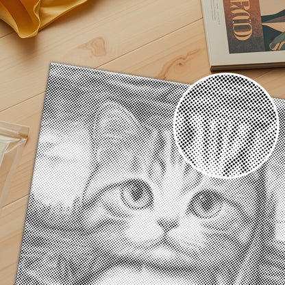Chat Mona Lisa - Peinture à points